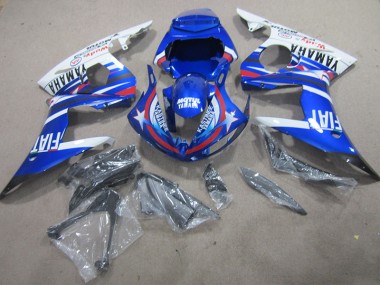 2003-2005 Blue White Motul Fiat Yamaha YZF R6 Motorcylce Fairings