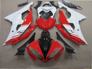 2008-2016 Red White Black Yamaha YZF R6 Motorcycle Fairing Kit