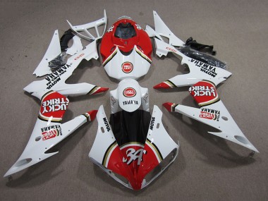 2008-2016 Red White Lucky Strike Yamaha YZF R6 Replacement Motorcycle Fairings